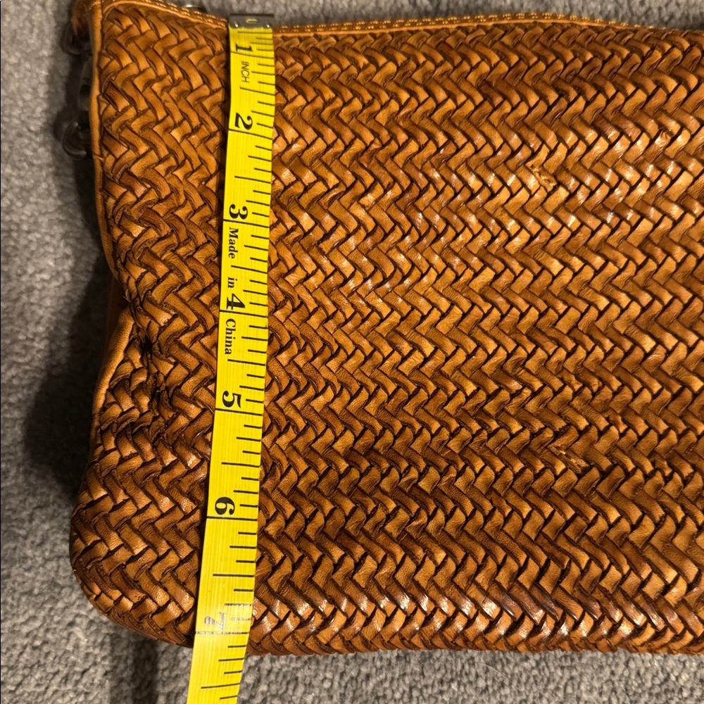 Woven Brown Leather Crossbody Bag - Picture 7 of 9